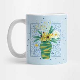 Green Wildflower Vase Mug